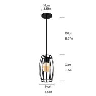 Homestyle Pro MK011-B Priemyselná závesná lampa 14x23 cm Čierna/kov