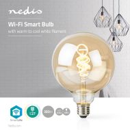 Nedis WIFILT10GDG125 Wi-Fi Teplá až studená biela LED žiarovka Twisted E27 G125 5,5 W 350 Lm