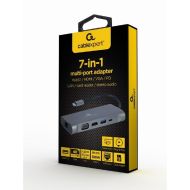 USB-C rozbočovač GEMBIRD A-CM-COMBO7-01 Sivá 100 W