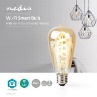 Nedis WIFILT10GDST64 Wi-Fi teplá až studená biela LED vláknová žiarovka Twisted E27 St64 5,5 W 350 l