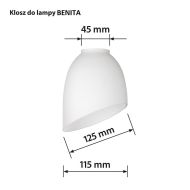 Tienidlo lampy Activejet Nikita Biela Sklo 26 x 12 x 12,5 cm