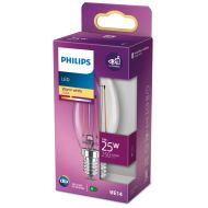 Philips LED klasická sviečková lampa 25W B35 E14 teplá biela