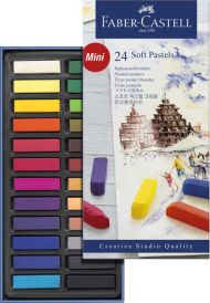 Faber Castell FC-128224 Pastelové kriedové puzdro na ceruzku s polovičnou dĺžkou, 24 kusov