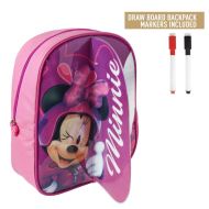 Batoh s myšou Disney Minnie s priestorom na písanie + 2 fixky 25x31x10 cm ružový