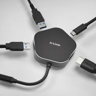 USB Hub 3 Porty D-Link DUB-M420 Čierna/Sivá Čierna/strieborná 60 W