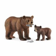 Figúrk Schleich 42473 Maman grizzly avec ourson Plastické