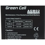 Batéria pre Systém Neprerušovaného Napájania UPS Green Cell AGM02 4,5 AH 6 V