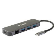 USB rozbočovač D-Link DUB-2334 Sivá