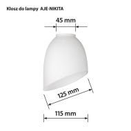 Tienidlo lampy Activejet BENITA Biela Sklo 26 x 12 x 12,5 cm