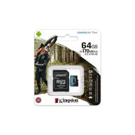 Pamäťová karta Micro SD s adaptérom Kingston Canvas Go! Plus 64 GB