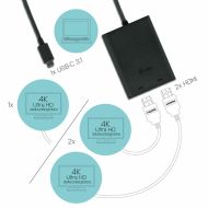 Adaptér DisplayPort na HDMI i-Tec C31DUAL4KHDMI Čierna 4K Ultra HD