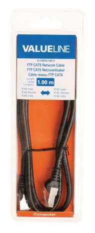 Valueline VLCB85210B10 Cat6 F/utp sieťový kábel Rj45 (8/8) samec – Rj45 (8/8) samec 1,00 M čierny