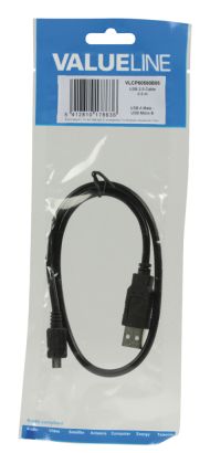 Valueline Vlcp60500b05 USB 2.0 USB A samec - USB Micro B samec kábel 0,50 m čierny