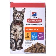 Krmivo pre mačky Hill's Feline Adult Multipack Classic Kurča Ryby