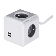 Predlžovačka v tvare kocky Allocacoc PowerCube Extended USB E(FR) (3 m)