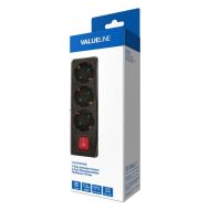 Valueline VLES315F002BL Plug Strip 3-Way Black