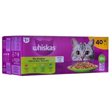 Krmivo pre mačky Whiskas Mix Favourites in jelly Kurča Lososová Tuniak Teľacie mäso 40 x 85 g