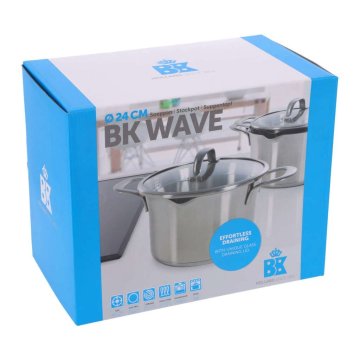 BK Wave Stockpot 24 cm nerez/sklo