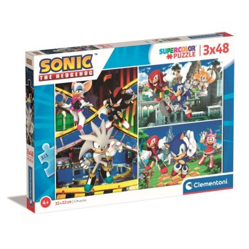 Clementoni Supercolor Puzzle Sonic 3x48 dielikov