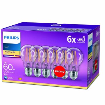 Led baterka Philips Bombilla Transparentná E 60 W (2700k)