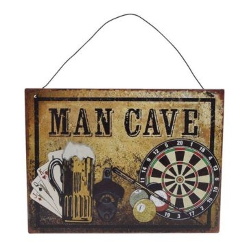 Kovová nástenná dekorácia Man Cave Sign 20x15 cm