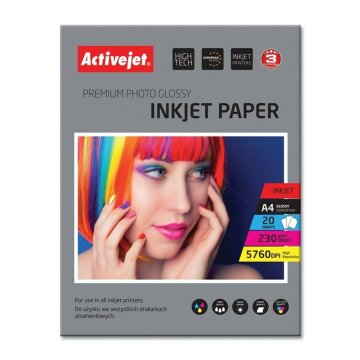 Lesklý Fotografický Papier Activejet AP4-230G20 A4 20 Listy 21 x 29,7 cm