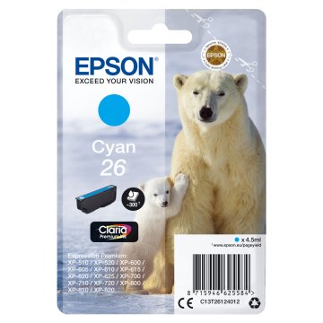 Originálne atramentové náplne Epson C13T26124012 Azúrová