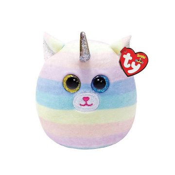 TY Squish A Boo Cuddle Cuddle Cushion Cat Heather 8 cm