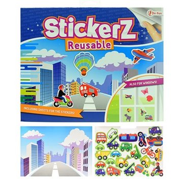 StickerZ Sticker Book Rôzne vozidlá s opakovane použiteľnými (okennými) nálepkami