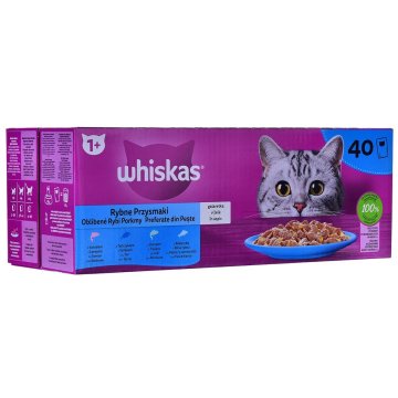 Snack for Cats Whiskas 40 x 85 g Lososová Tuniak Ryby Treska