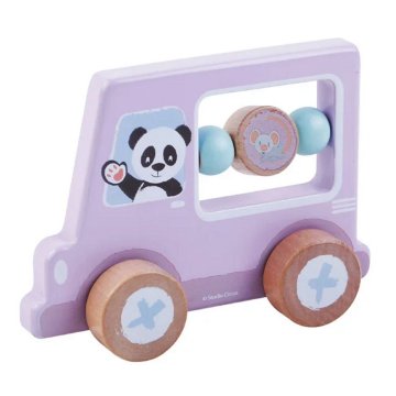 Štúdio Circus Wooden Activity Car Panda Purple