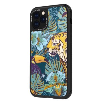 Kryt s bielymi diamantmi Jungle Tiger iPhone 11