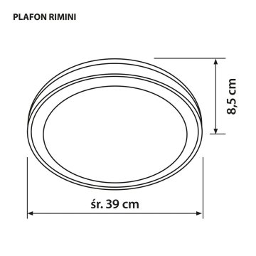 Stropné svetlo Activejet AJE-RIMINI Biela Čierna 12 W