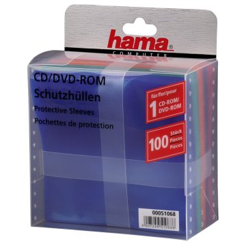 Hama CD/DVD/Blu-Ray PP obaly, 100-balenie, viacfarebné