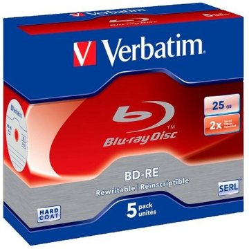 Blu-ray BD-RE Verbatim Datalife 5 kusov 25 GB 6x