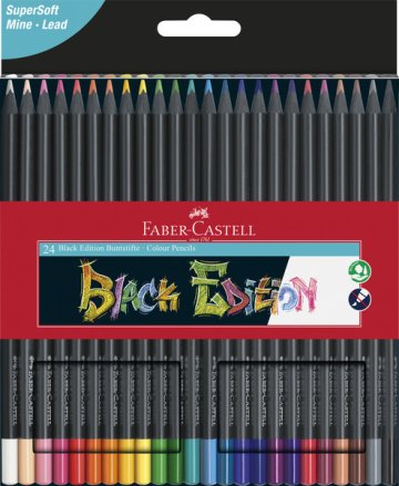 Farebné ceruzky Faber Castell FC-116424 Black Edition v kufríku 24 kusov