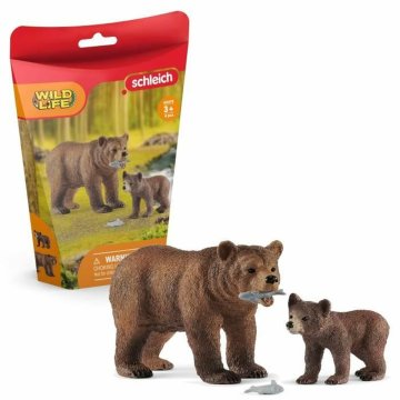 Figúrk Schleich 42473 Maman grizzly avec ourson Plastické