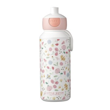 Mepal Campus pop-up fľaša na pitie Little Dutch Flowers and Butterflies 400 ml Ružová/Biela