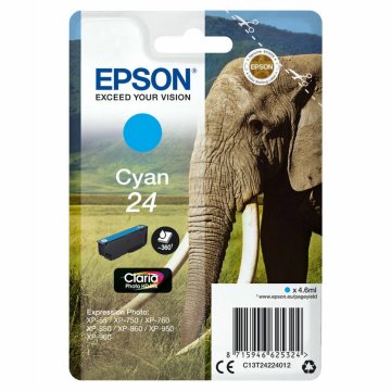 Originálne atramentové náplne Epson Cartucho 24 cian Azúrová 4,6 ml