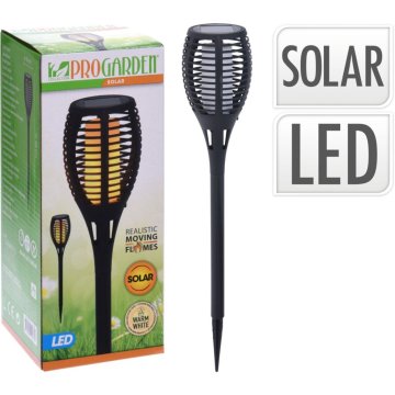 Pro Garden Solárna LED baterka 10x58 cm Čierna