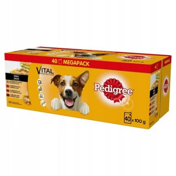 Mokré jedlo Pedigree Vital Protection Kurča Páv Teľacie mäso Hovädzie mäso Rastlinný Mrkva 40 x 100 