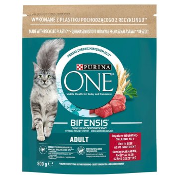 Krmivo pre mačky Purina One Bifensis Adult Dospelý Teľacie mäso 800 g