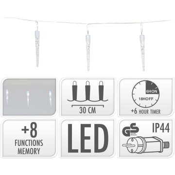 Vianočné osvetlenie SIA Icicles 6M 40 LED IP44 + časovač