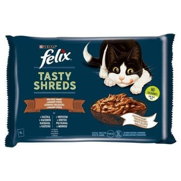 Krmivo pre mačky Purina Tasty Shreds Páv Kačica 4 x 80 g