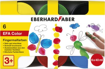 Eberhard Faber EF-578606 farba na prsty 6 farieb 6x40ml