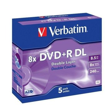 DVD-R Verbatim 8,5 GB 8x 5 pcs 5 kusov 8,5 GB 8x (5 kusov)