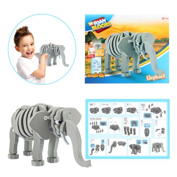 Hračky 3D puzzle Elephant Junior 31,5 cm penová šedá 75 dielov