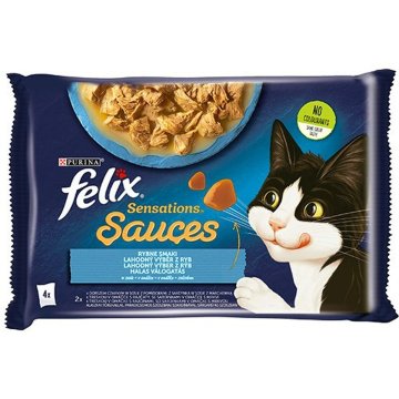 Krmivo pre mačky Purina Felix Sensations Treska Mrkva Paradajka 4 x 85 g