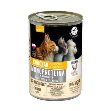 Krmivo pre mačky PETREPUBLIC Monoprotein Chicken Kurča 400 g