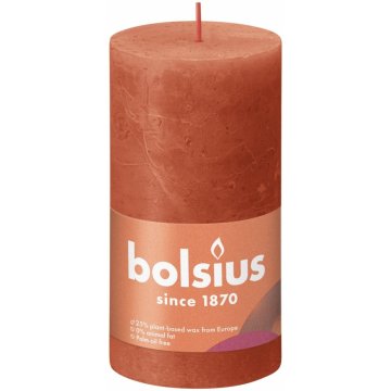 Sviečka Bolsius Pillar Rustic 13x6,8 cm Zemitá oranžová